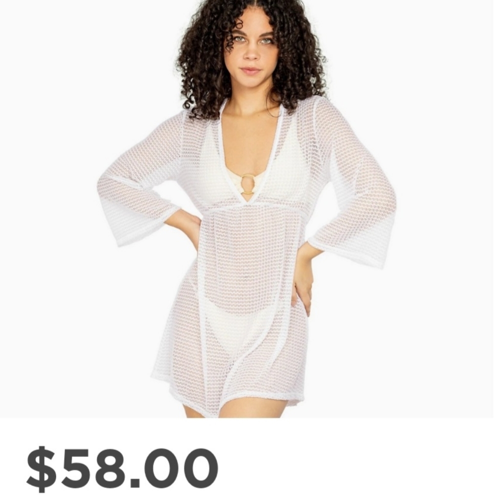 Women's Jordan Taylor Empire Sheer Swim Cover-Up Tunic